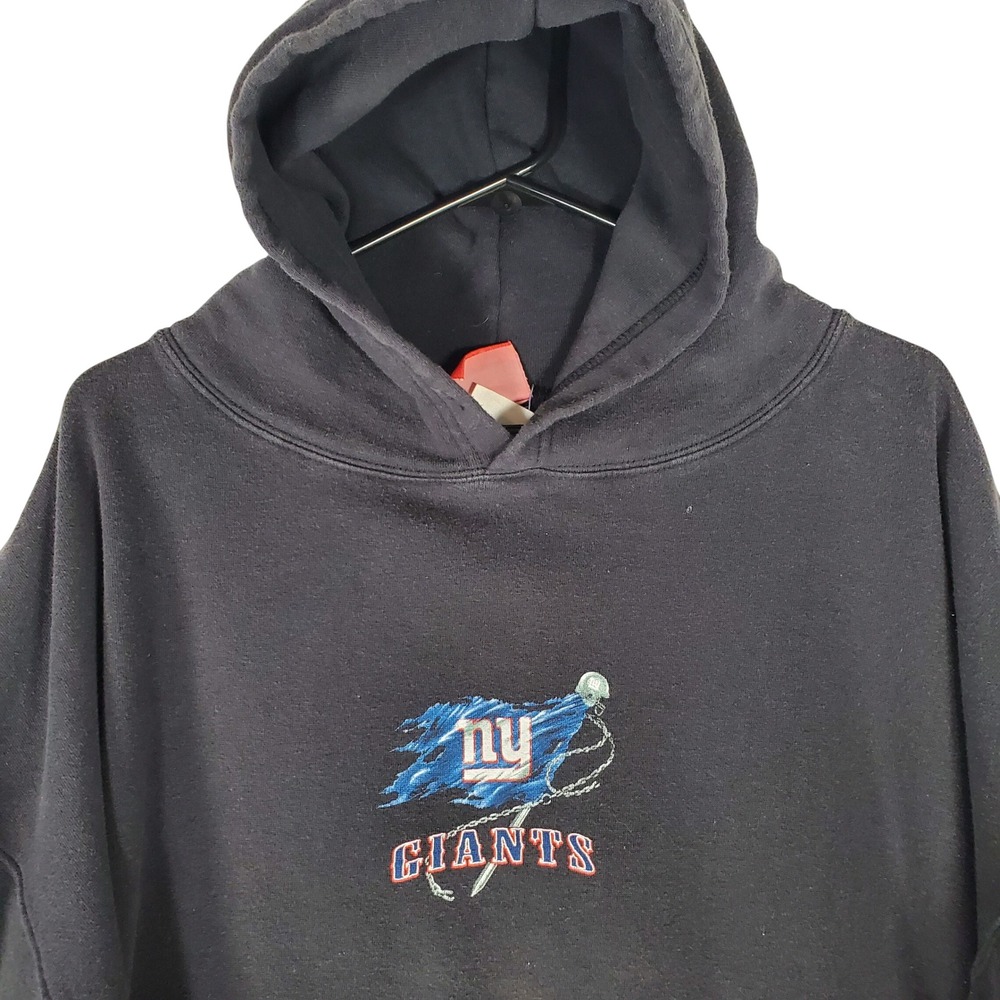 Vintage New York Giants Hoodie Mens 2XL Black Graphic Pullover